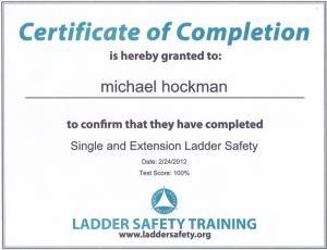 ladder safty cert
